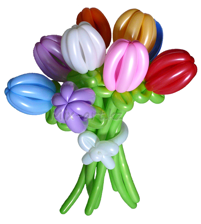 Цветы из воздушных шаров. Тюльпаны.
