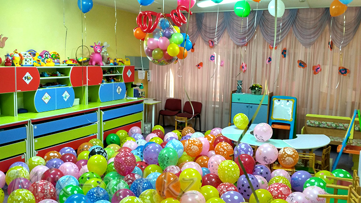 Оформление шарми комнаты в детском саду. Караганда.