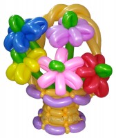 Корзина из воздушных шаров с цветами. Караганда.